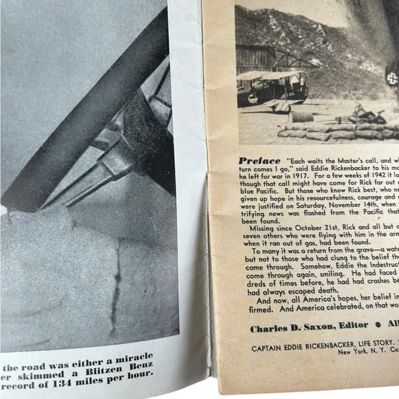 1942 Capt Eddie Rickenbacker Life Story Mag Damon Runyon & Walter Kieran WW1 ACE - Picture 5 of 7